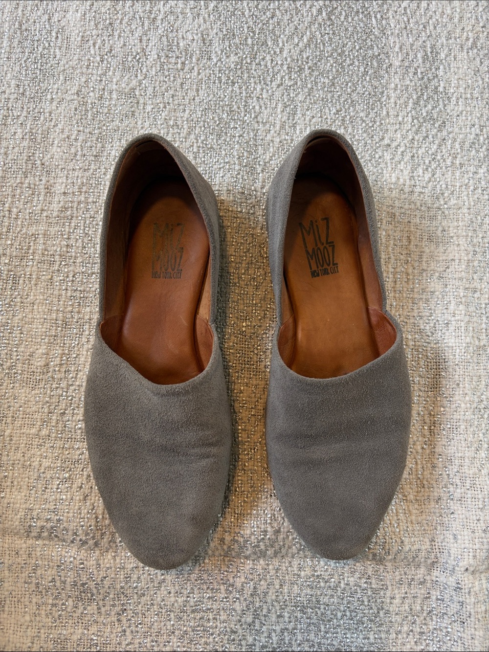 Miz Mooz Men's Gray Suede Slip-On Loafers with Leather Lining